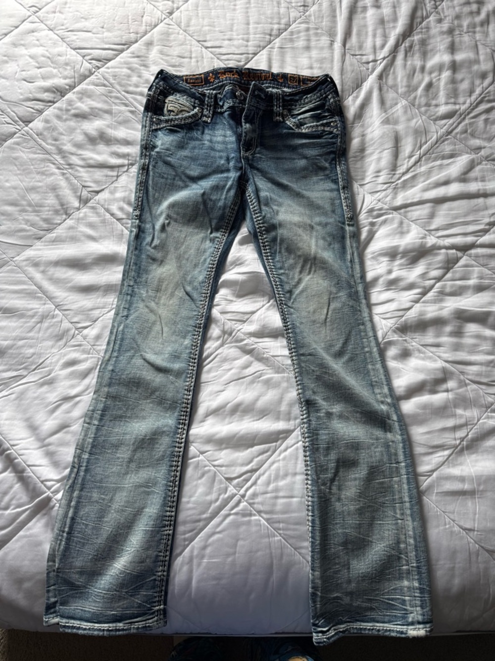 Rock Revival Faded Light Blue Flare Jeans